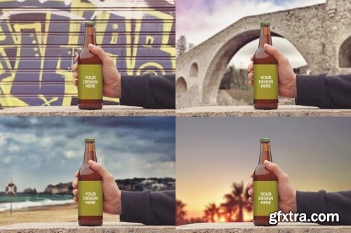 50cl Beer Bottle Mockup