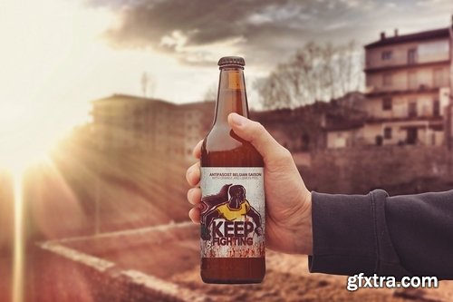 50cl Beer Bottle Mockup