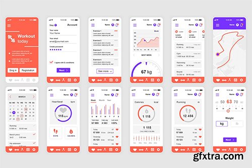 Fitness Mobile App UI Kit