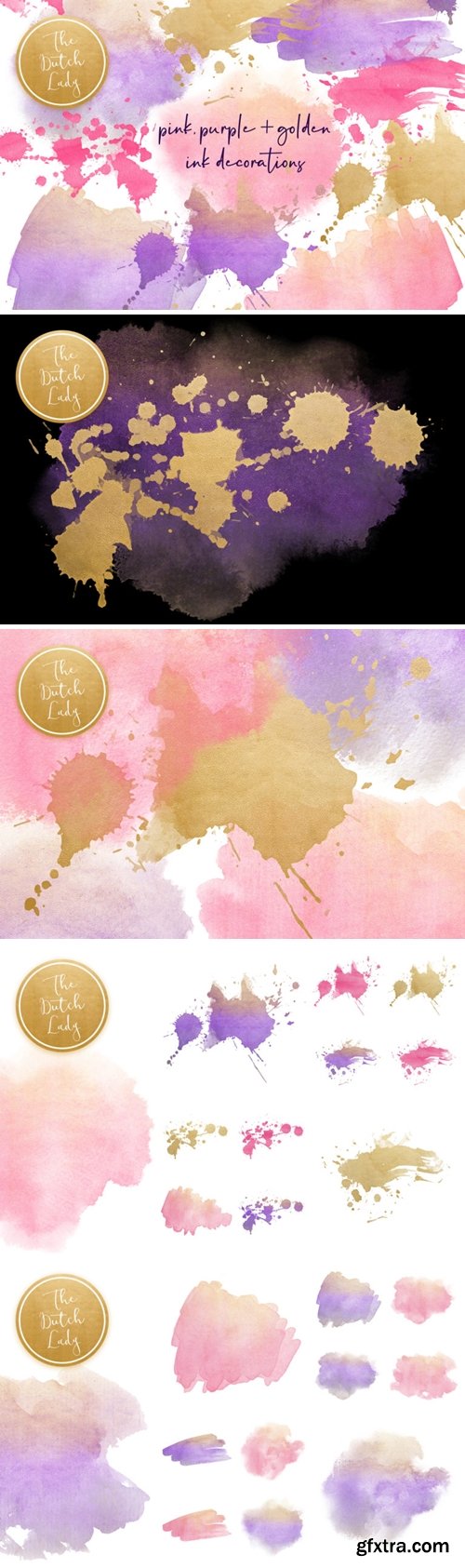 Ink &amp; Paint Decorations Clipart Set