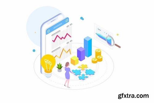 Financial Planning Isometric Illustration