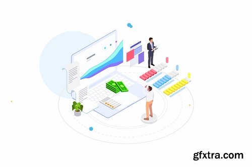 Financial Planning Isometric Illustration