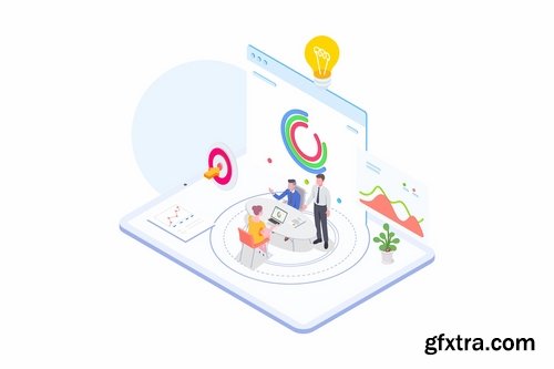 Financial Planning Isometric Illustration