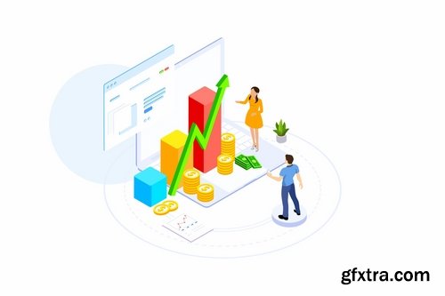 Financial Planning Isometric Illustration