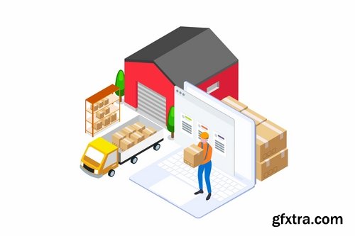 Goods Management  Isometric