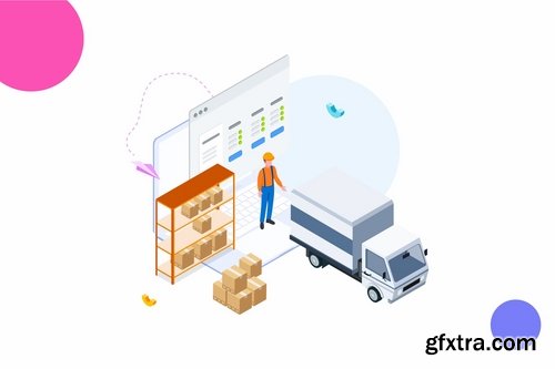 Goods Management  Isometric