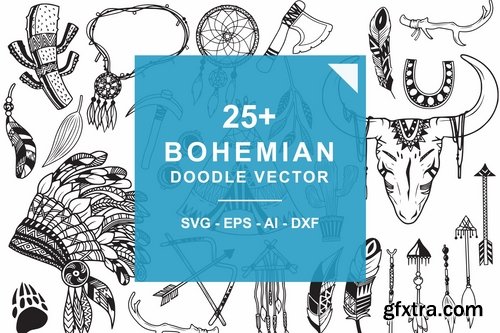 Bohemian Doodle Vector