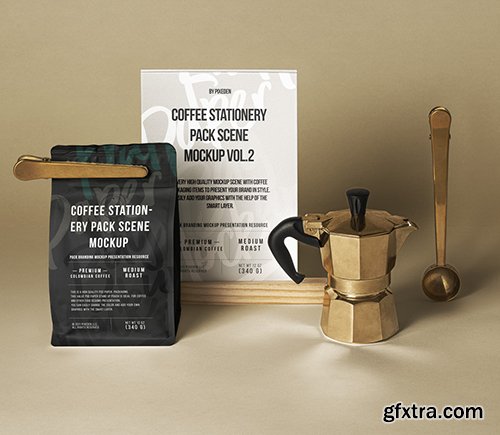 Coffee Psd Stationery Scene Mockup 2