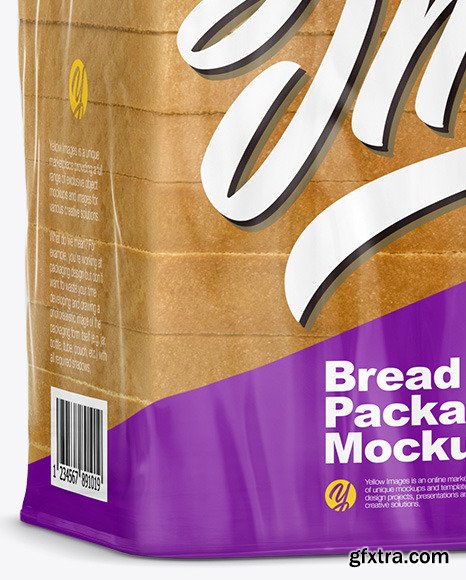 Bread Package Mockup - Half Side View 46811