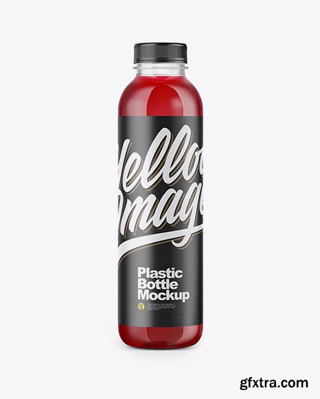 Clear Bottle with Cherry Juice Mockup 46759