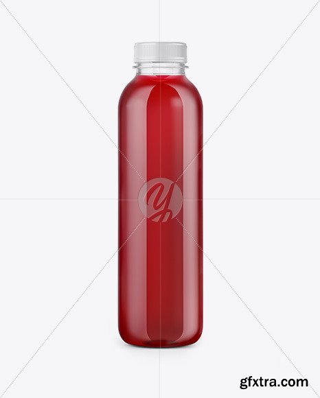 Clear Bottle with Cherry Juice Mockup 46759