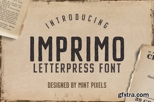 CM - Imprimo Letterpress Font 3997335