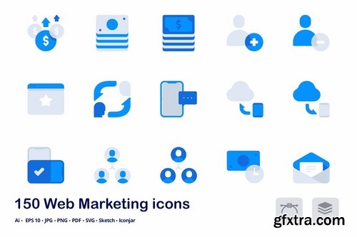 Web Marketing Accent Duo Tone Flat Icons