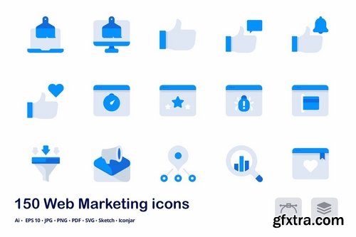 Web Marketing Accent Duo Tone Flat Icons