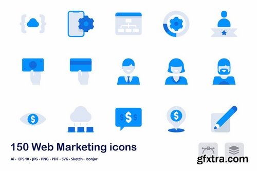 Web Marketing Accent Duo Tone Flat Icons