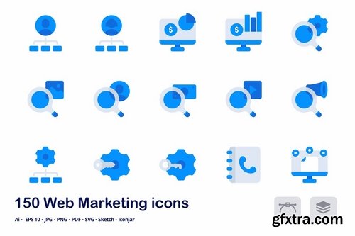 Web Marketing Accent Duo Tone Flat Icons