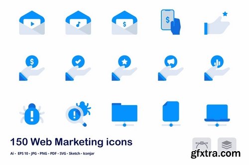 Web Marketing Accent Duo Tone Flat Icons