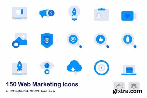 Web Marketing Accent Duo Tone Flat Icons