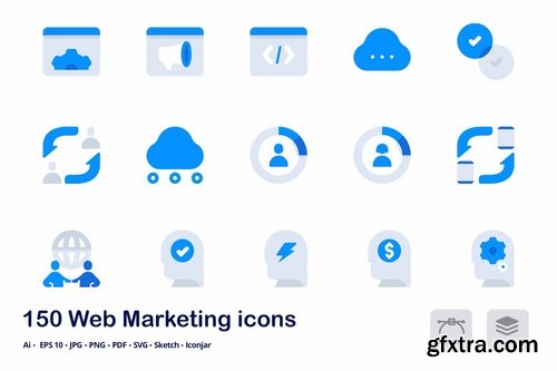 Web Marketing Accent Duo Tone Flat Icons