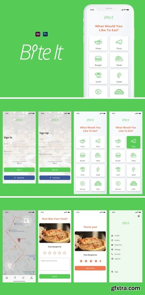 BiteIt Mobile UI Kit 684744