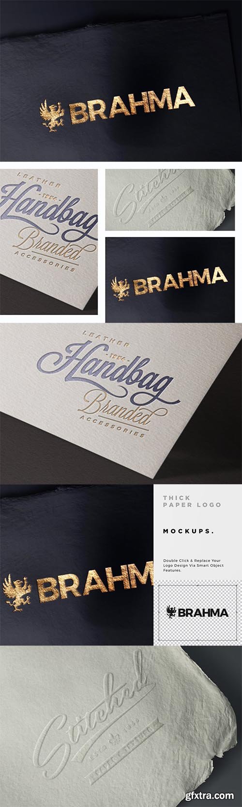 3 Paper Logo Mockups