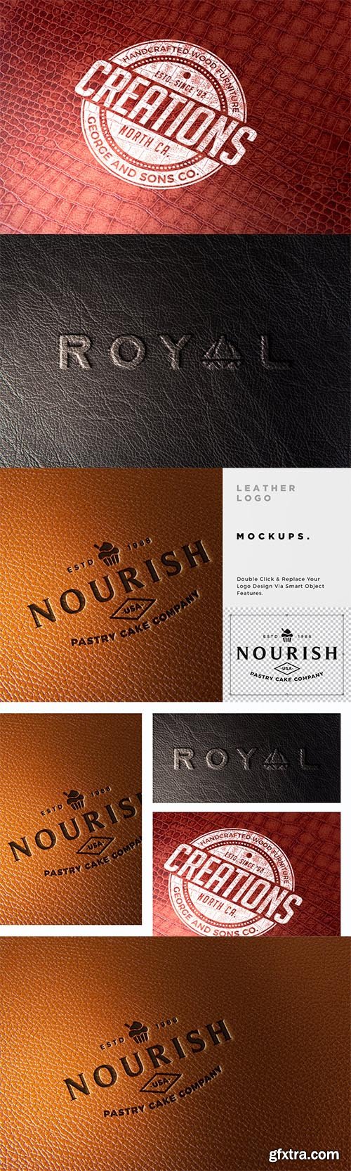 Leather Branding logo mockups