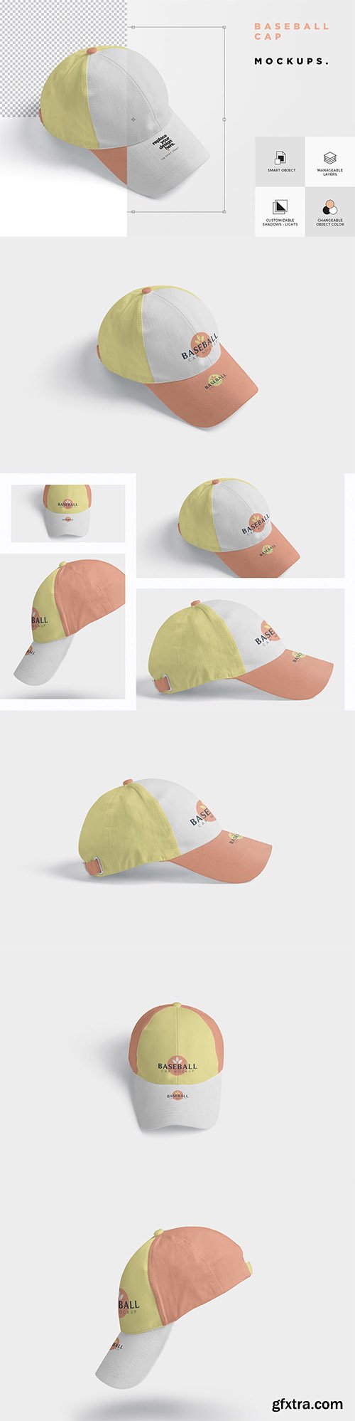 4 Baseball Cap Mockups