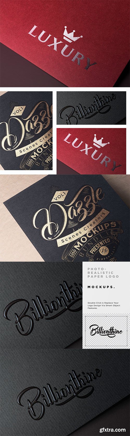 Photorealistic Paper Logo Mockups