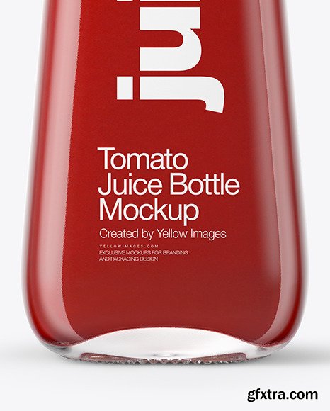 Clear Glass Bottle with Tomato Juice Mockup 46907