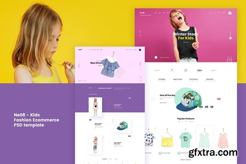 Ne08 - Kids Ecommerce PSD template