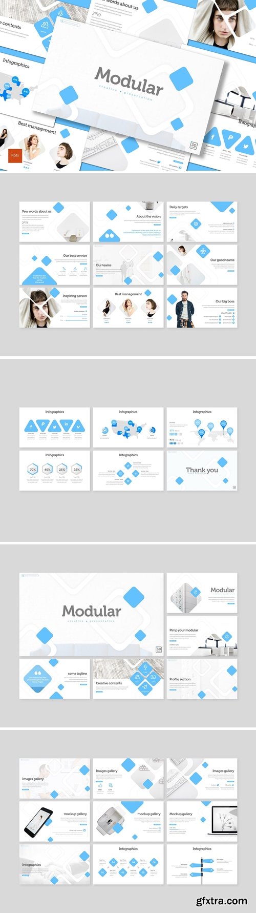 Modular Powerpoint, Keynote and Google Slides Templates