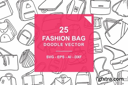 Fashion Bag Doodle Vector