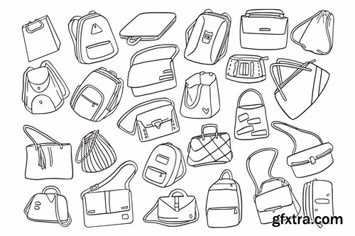 Fashion Bag Doodle Vector