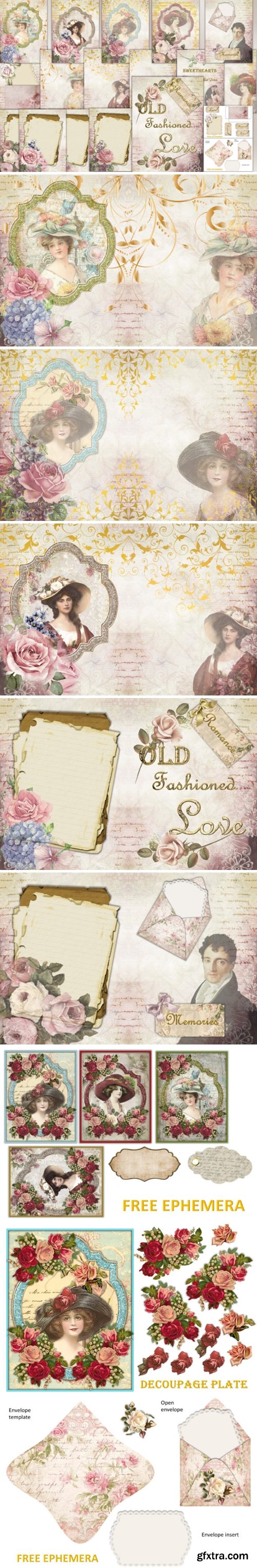 Victorian Backgrounds with Ephemera 1629675