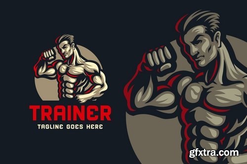 Body Builder Logo Template 02