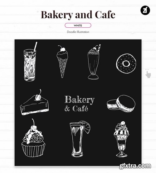 Bakery and cafe doodle vector illustration