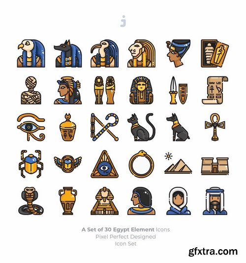 30 Egypt Element Icons