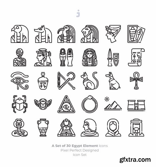 30 Egypt Element Icons