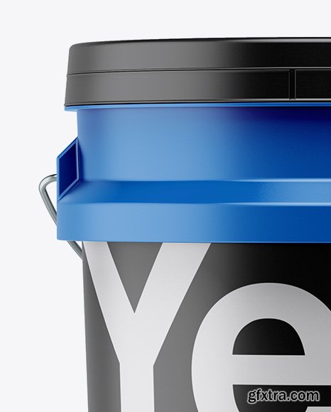 5L Matte Paint Bucket Mockup - Front View