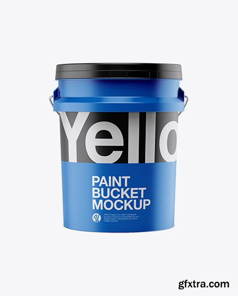 5L Matte Paint Bucket Mockup - Front View