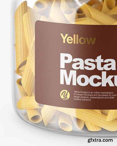 Glass Jar with Pasta Mockup 46970