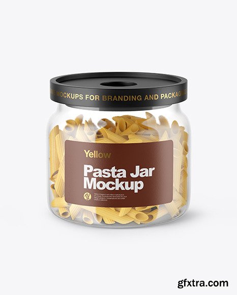 Glass Jar with Pasta Mockup 46970