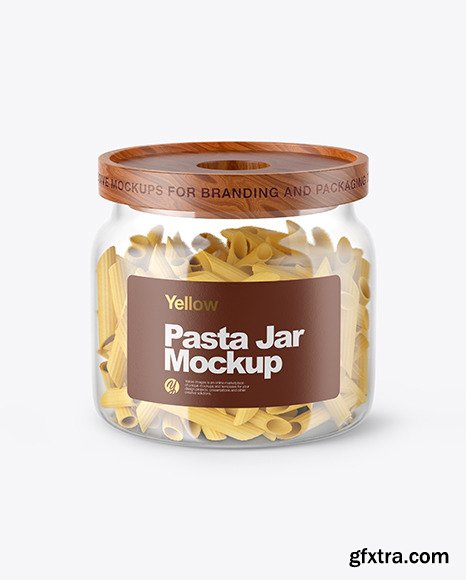 Glass Jar with Pasta Mockup 46970