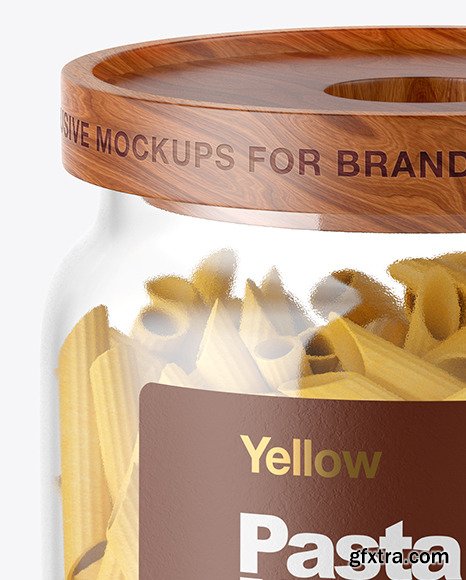 Glass Jar with Pasta Mockup 46970