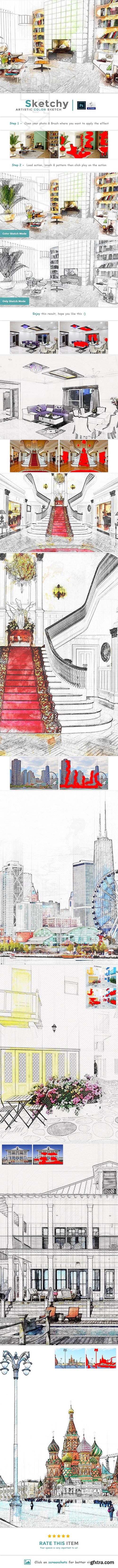 GraphicRiver - Sketchy - Artistic Color Sketch PS Action 24185668