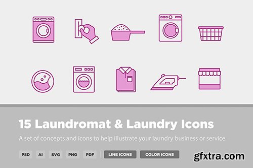 15 Laundry & Laundromat Icons