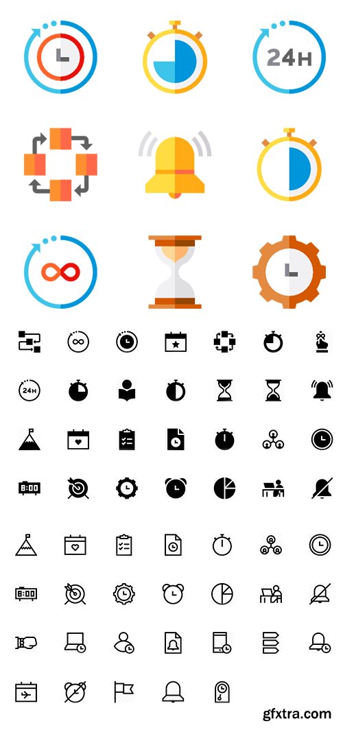 120 Time Management Icons