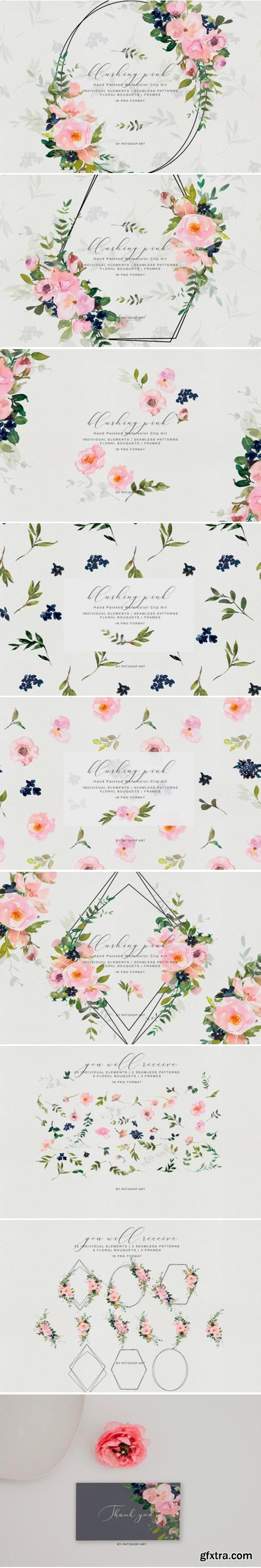 Romantic Blush Floral Clipart Collection 1693335