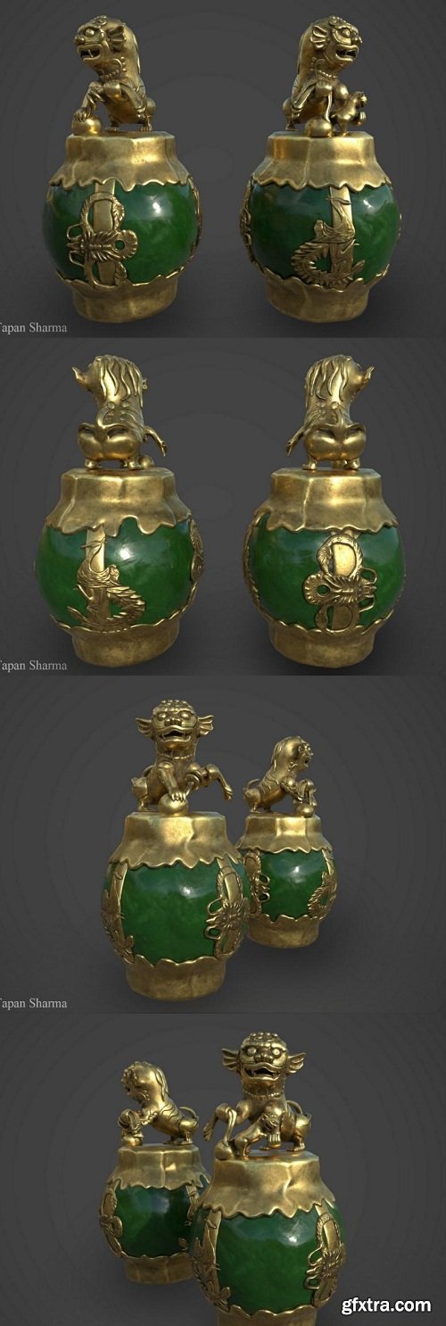 Souvenir Silver Dragon Jade 3D Model