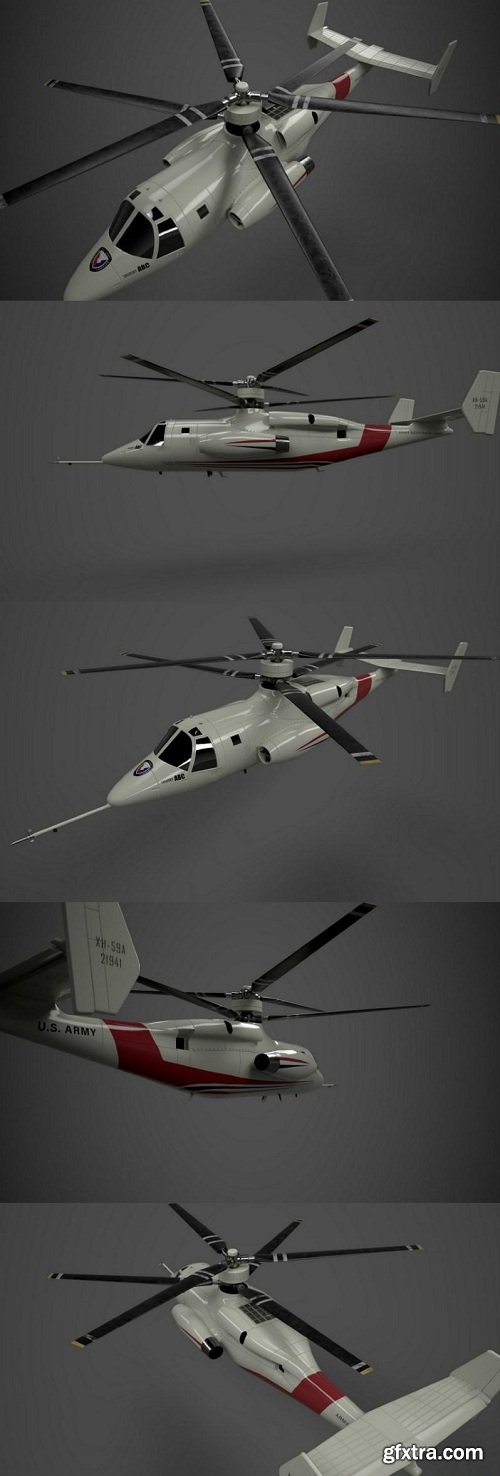 Sykorsky S-69 Concept Helicopter 3d Model